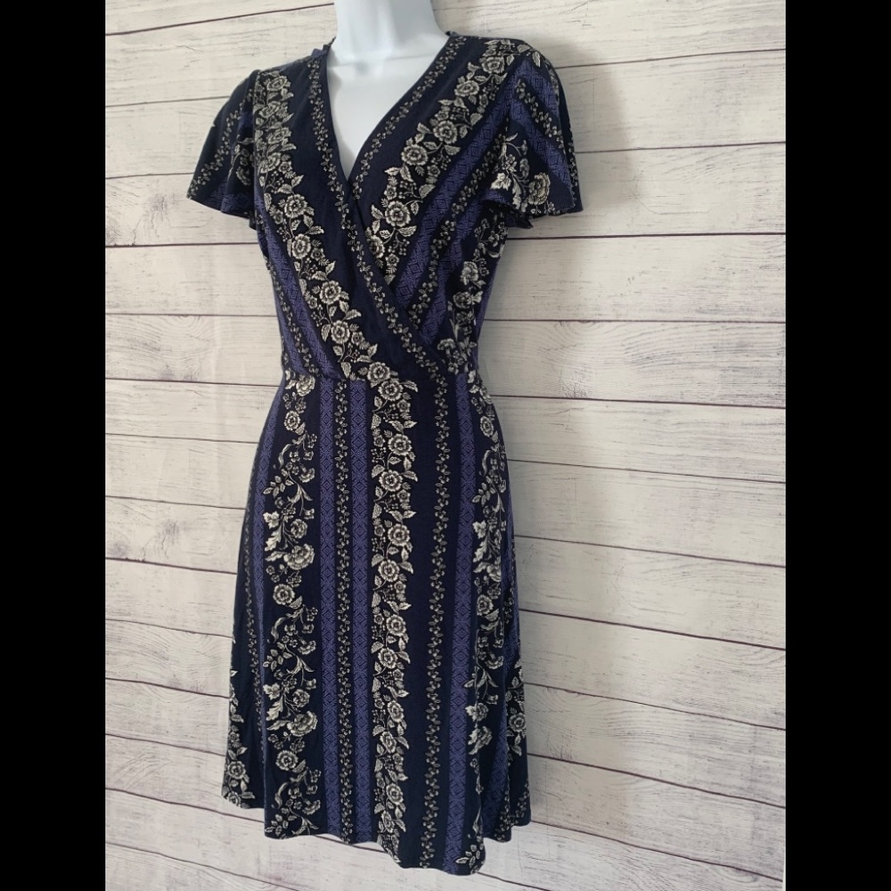NWT Loft Floral Faux Wrap Dress - Picture 3 of 8